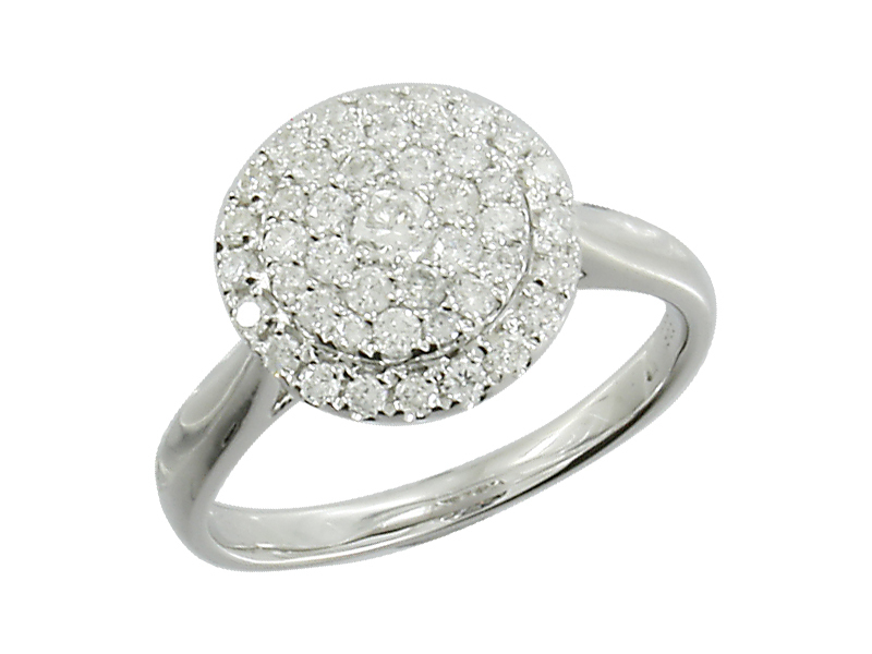 14k White Gold Cluster Diamond 0.50 Ctw Ring