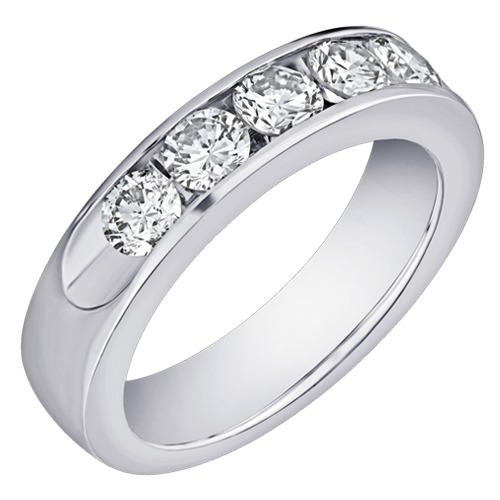 Eternal Joy&trade; STANDARD 14K White Gold 5 Stone Channel Set Diamond 0.20 Ctw