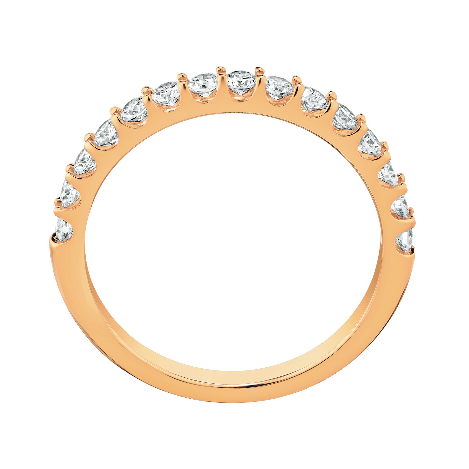 Eternal Joy&trade; STANDARD 14K Rose Gold 15 Stone Shared Prong Band Diamond 0.33 Ctw