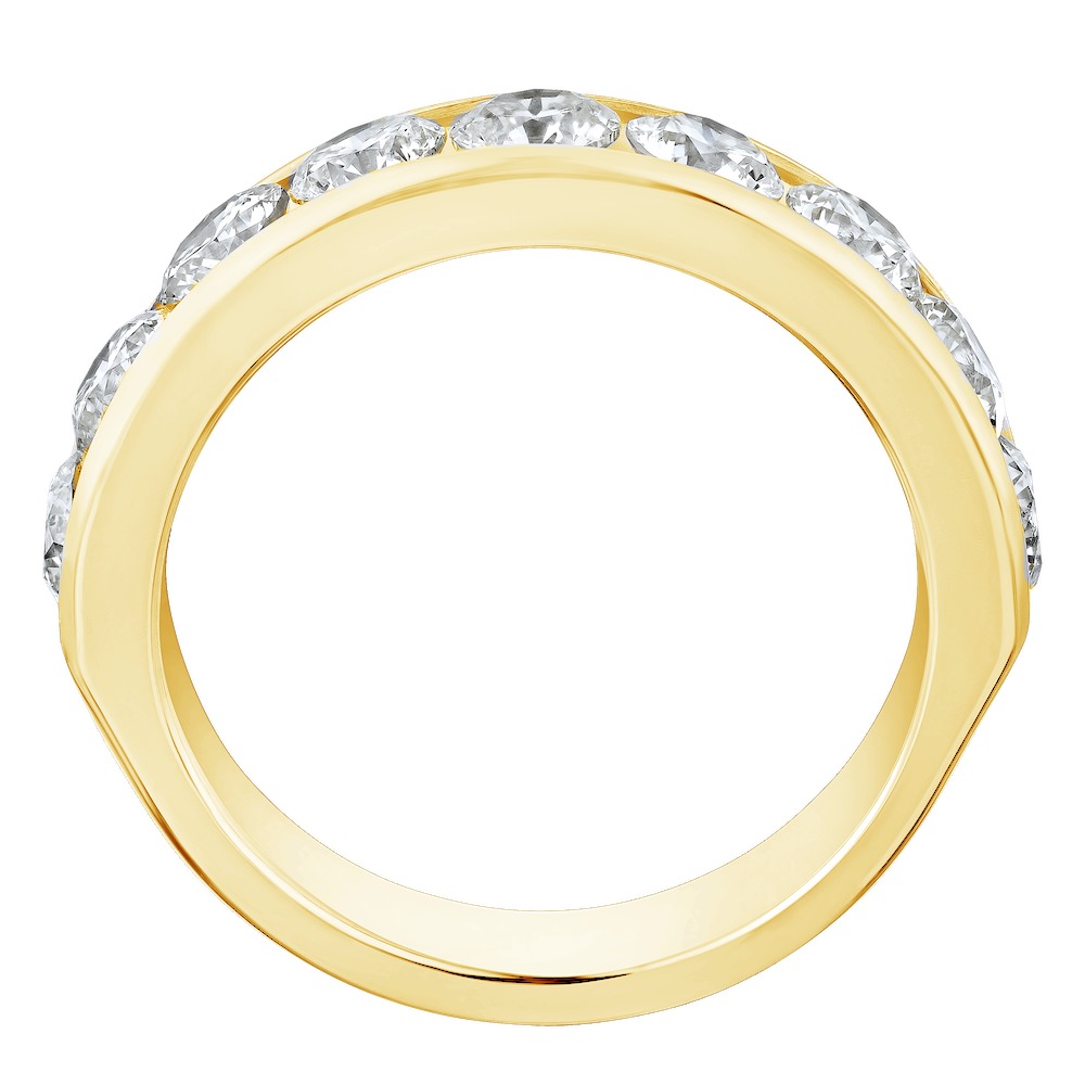 Eternal Joy&trade; STANDARD 14K Yellow Gold 9 Stone Channel Set Open Ended Diamond 1.50 Ctw