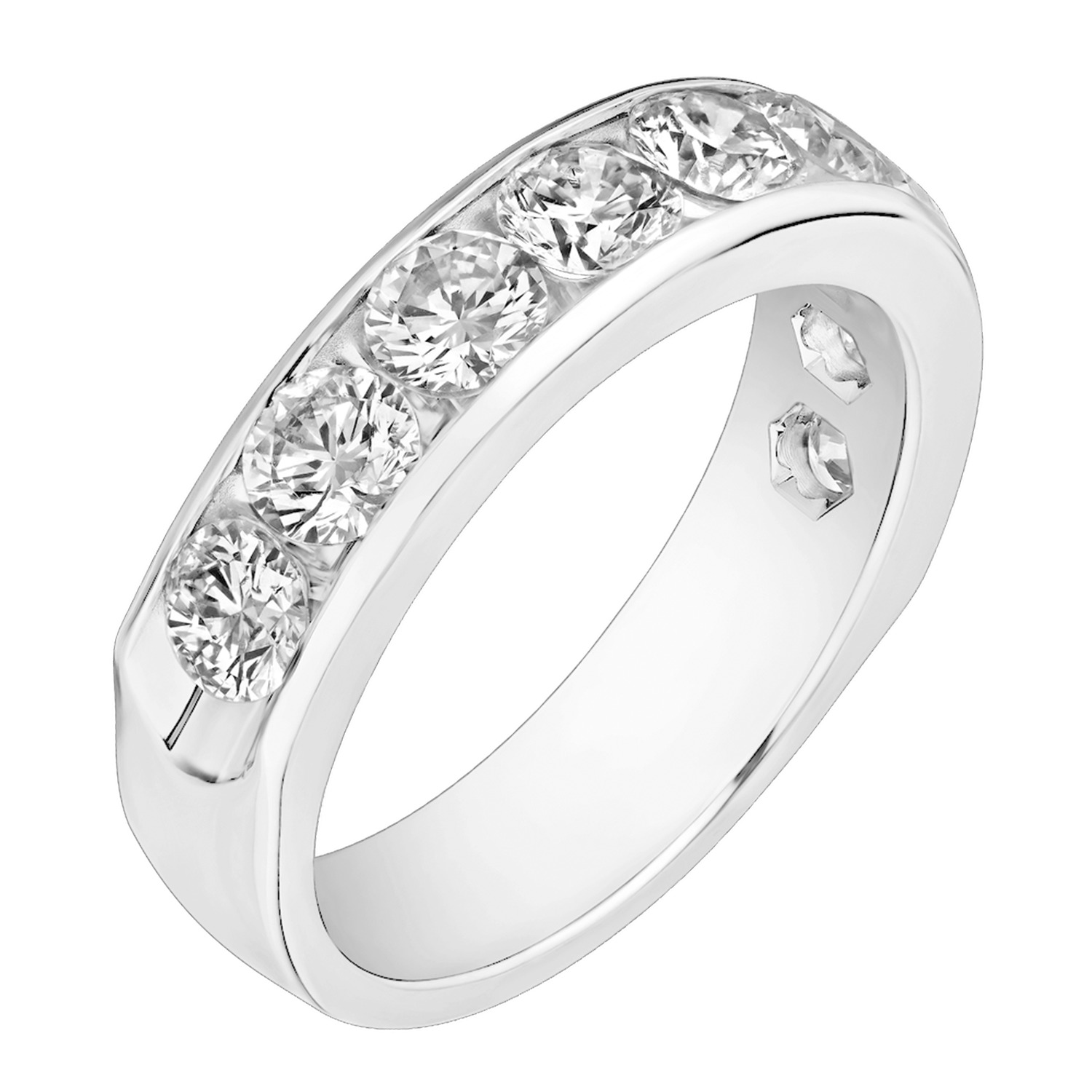 Eternal Joy&trade; STANDARD 14K White Gold 9 Stone Channel Set Open Ended Diamond 0.33 Ctw