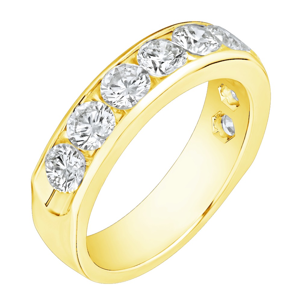 Eternal Joy&trade; STANDARD 14K Yellow Gold 9 Stone Channel Set Open Ended Diamond 1.00 Ctw