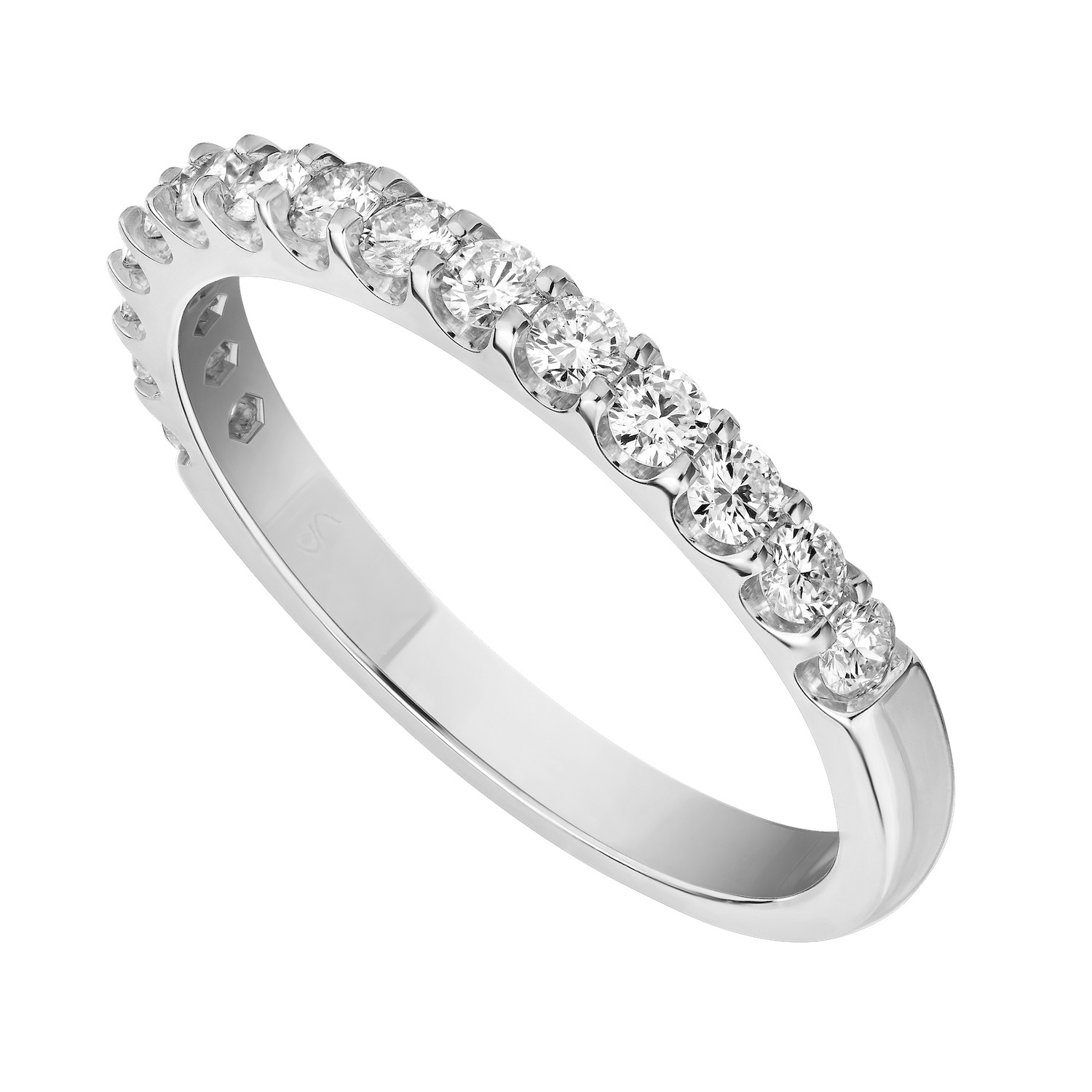 Eternal Joy&trade; STANDARD 14K White Gold 15 Stone Shared Prong Band Diamond 1.00 Ctw