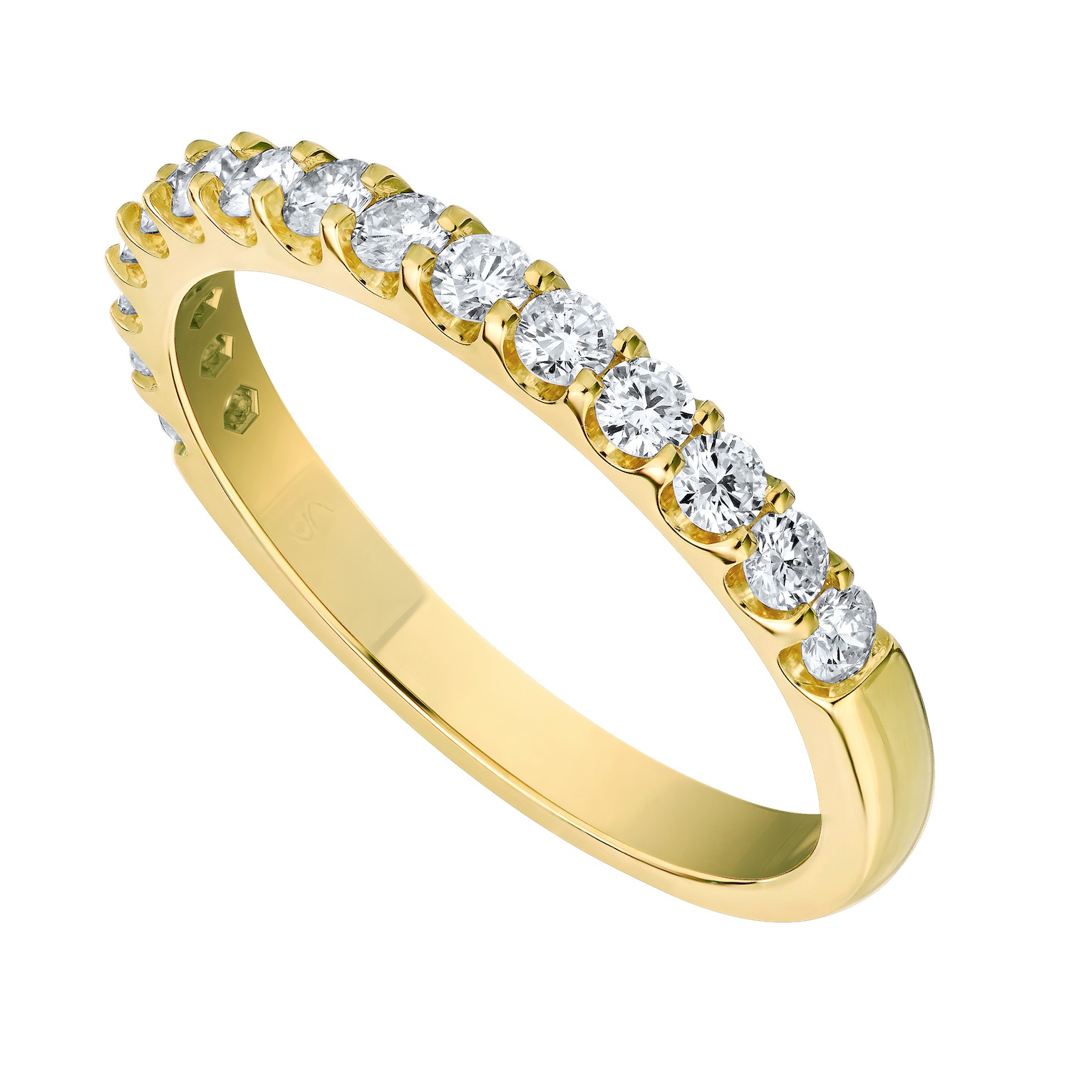 Eternal Joy&trade; STANDARD 14K Yellow Gold 15 Stone Shared Prong Band Diamond 1.00 Ctw