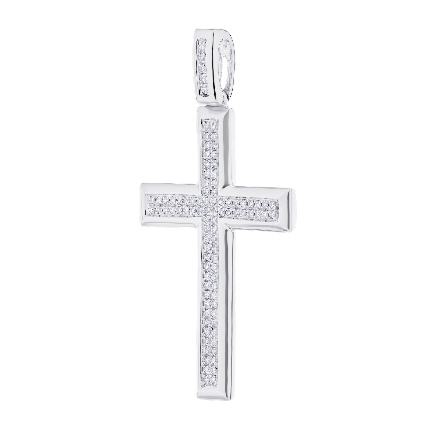 14k White Gold Cross Pendant 0.23 Ctw Diamond Available in White, Yellow or Rose Gold