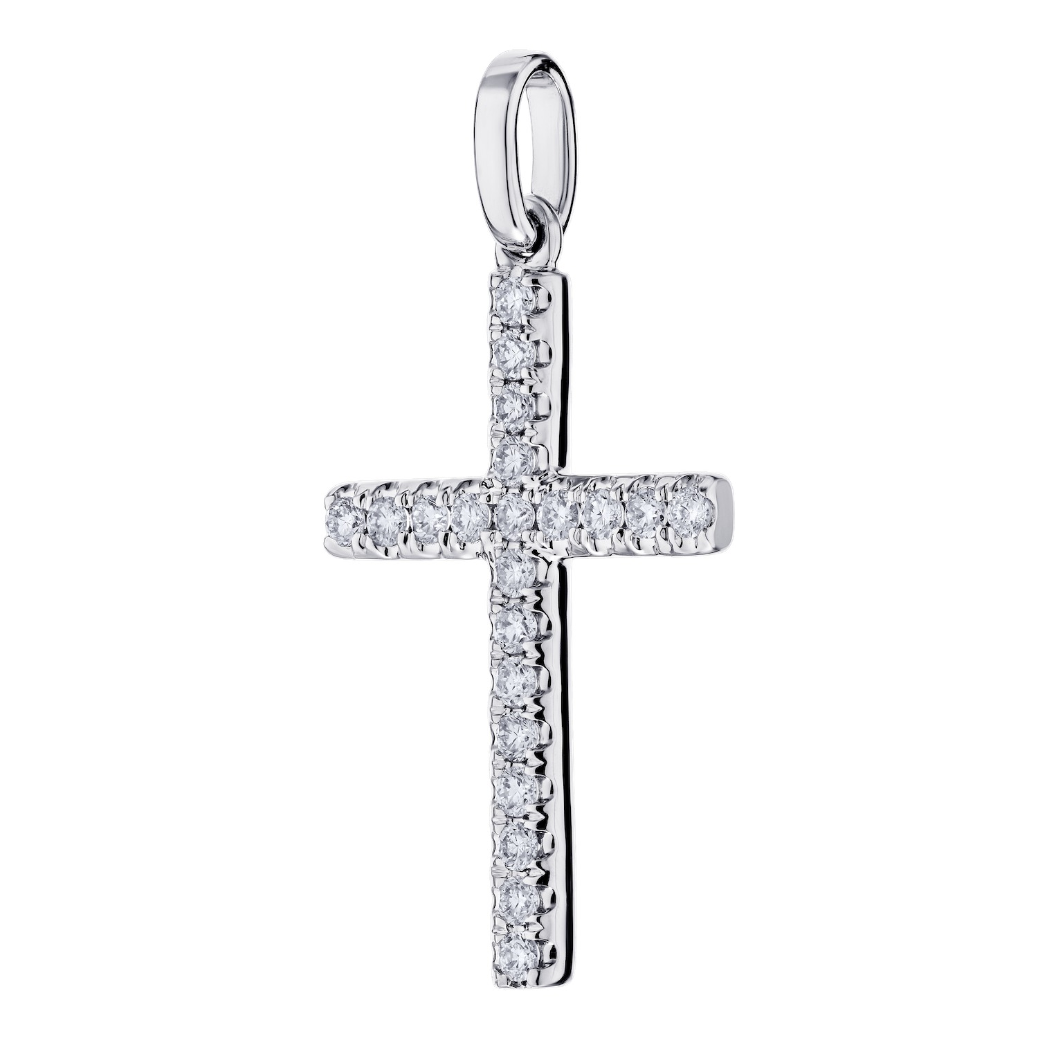 14k White Gold Cross Pendant 0.26 Ctw Diamond Available in White, Yellow or Rose Gold