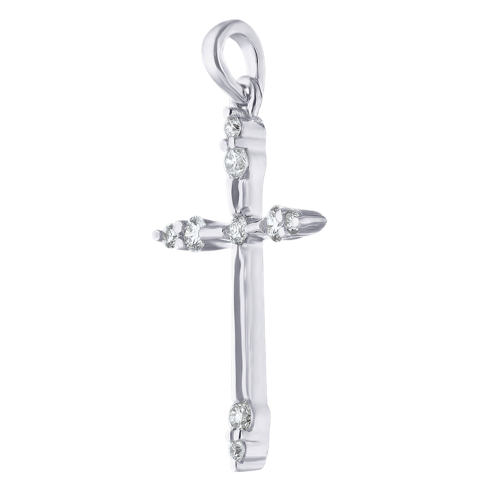 14k White Gold Diamond Pendant 0.15 Ctw Available in White, Yellow or Rose Gold