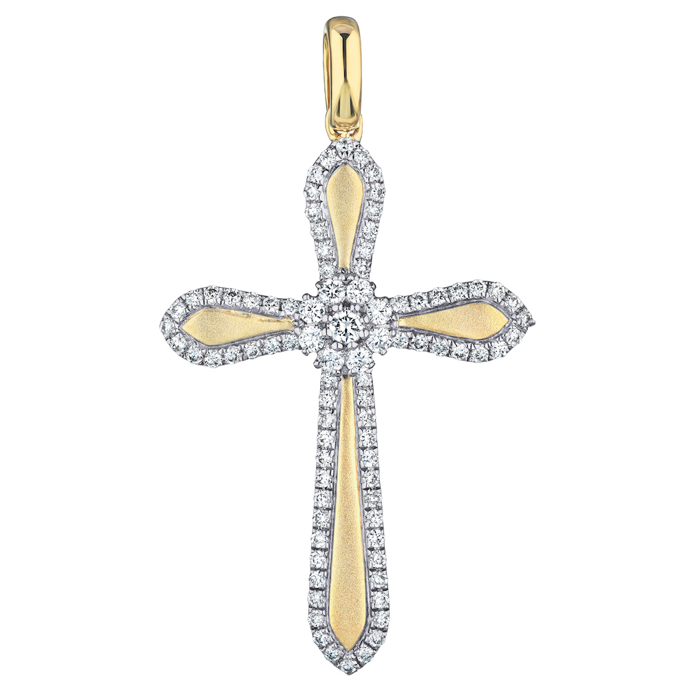 14k Two Tone Diamond Pendant 0.33 Ctw Available in White, Yellow or Rose Gold