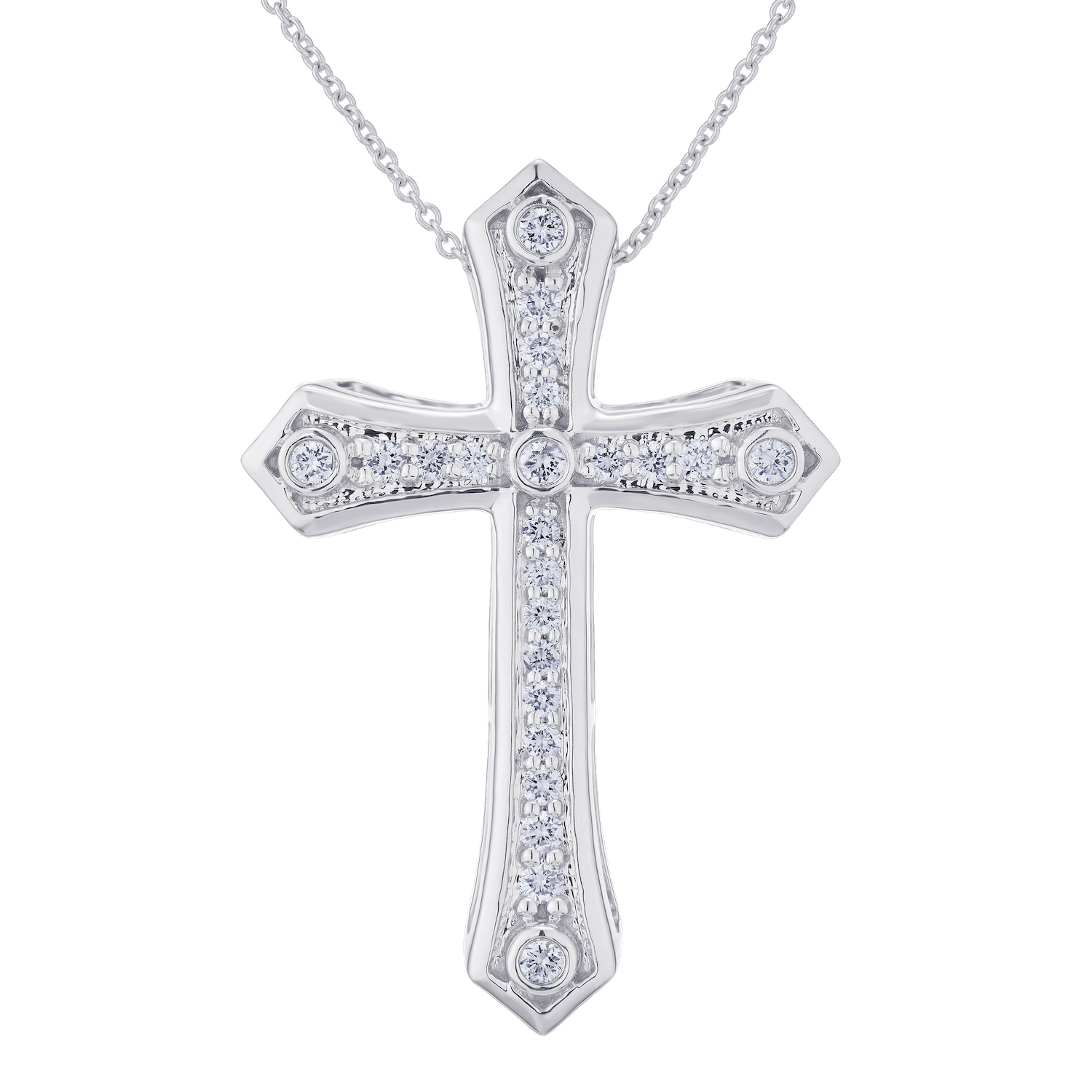 14k White Gold Diamond Pendant 0.25 Ctw Available in White, Yellow or Rose Gold