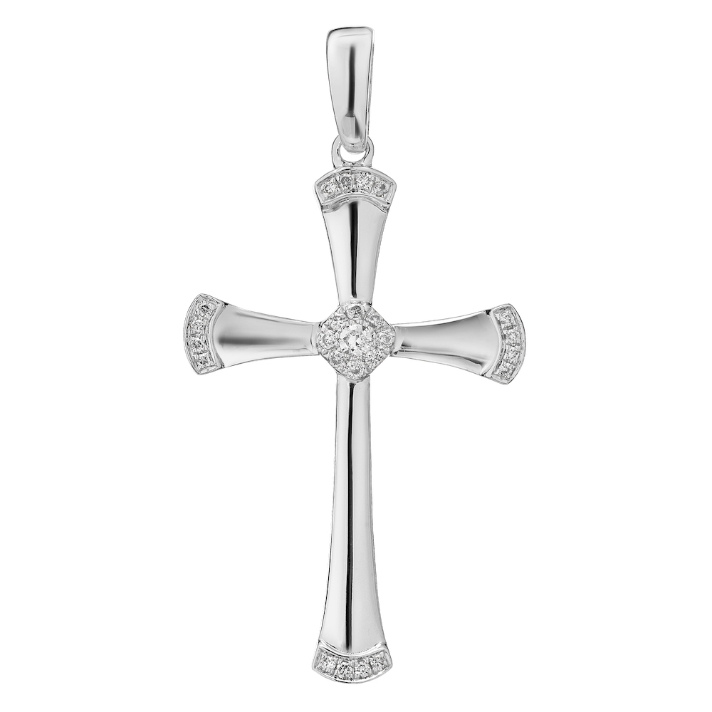 14k White Gold Diamond Pendant 0.10 Ctw Available in White, Yellow or Rose Gold