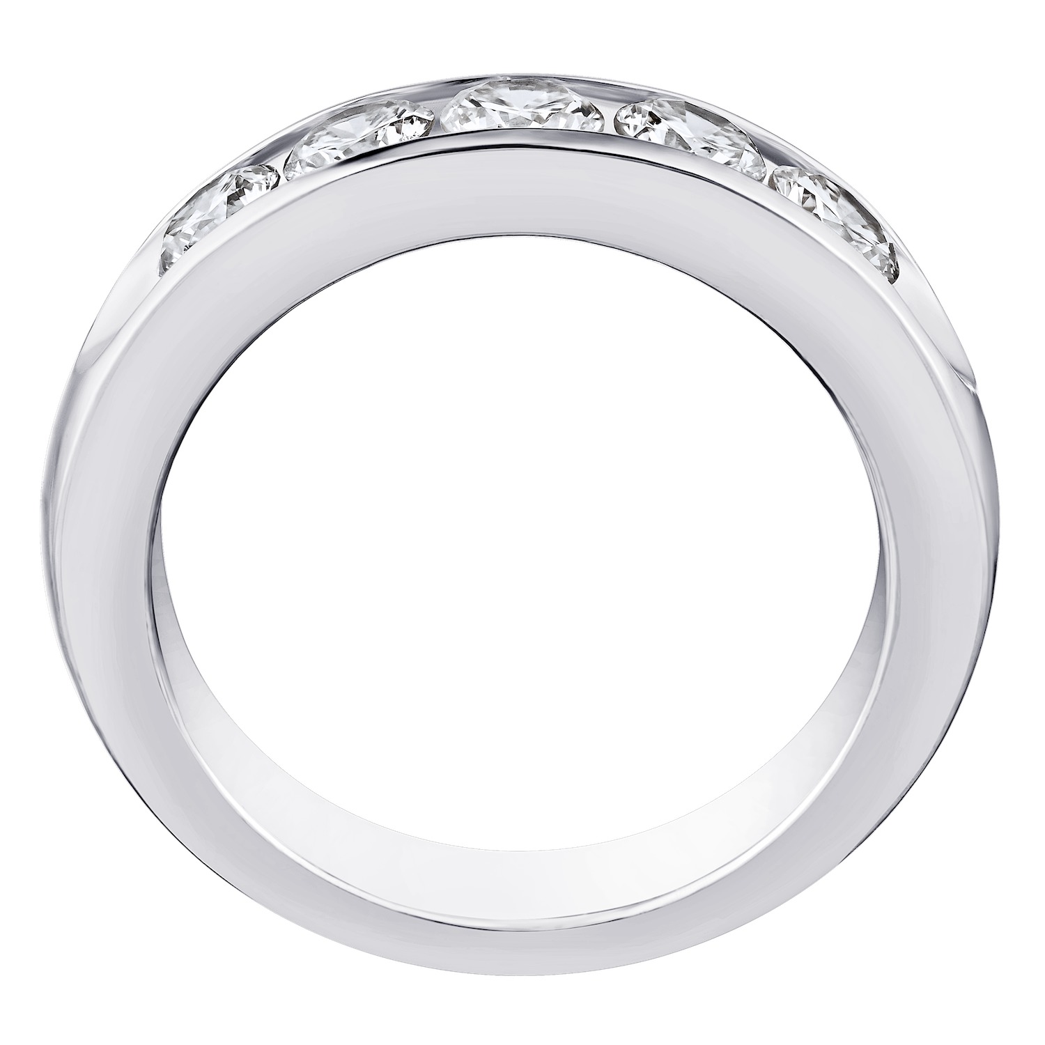 Eternal Joy&trade; SUPERIOR 14K White Gold 5 Stone Channel Set Open End Diamond 2.00 Ctw