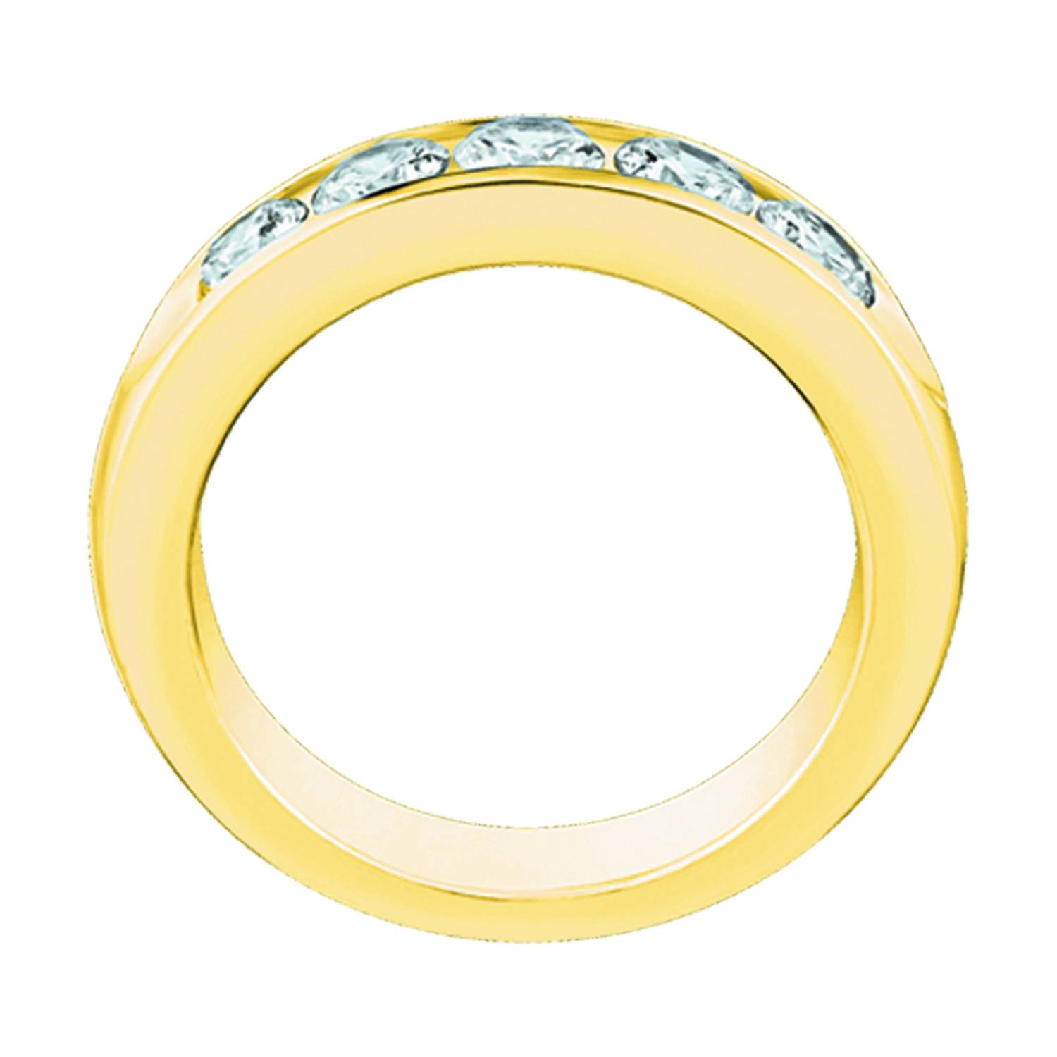 Eternal Joy&trade; SUPERIOR 14K Yellow Gold 5 Stone Channel Set Open End Diamond 0.75 Ctw