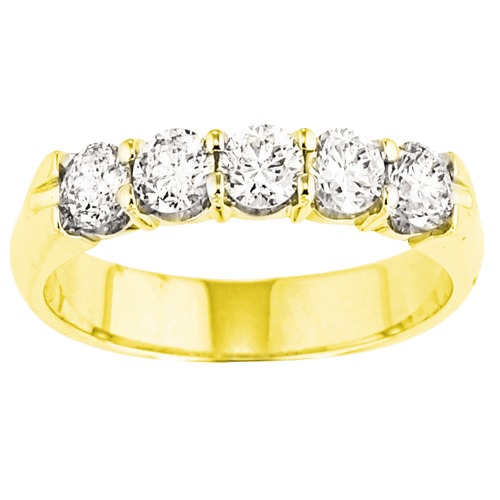 Eternal Joy&trade; SUPERIOR 14K Yellow Gold Five Stone Shared Prong Diamond 1.00 Ctw