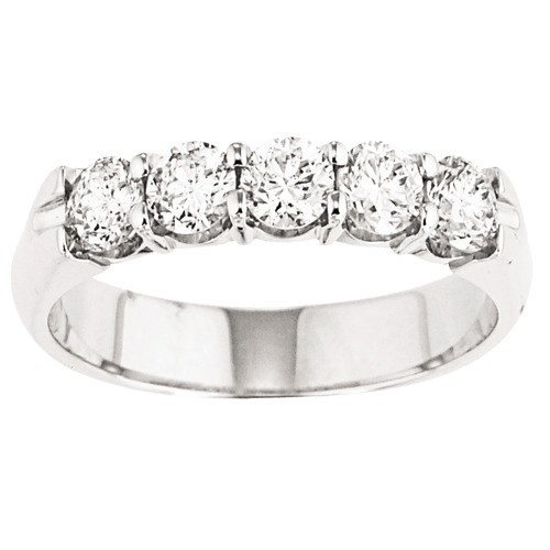 Eternal Joy&trade; SUPERIOR 14K White Gold Five Stone Shared Prong Diamond 0.10 Ctw