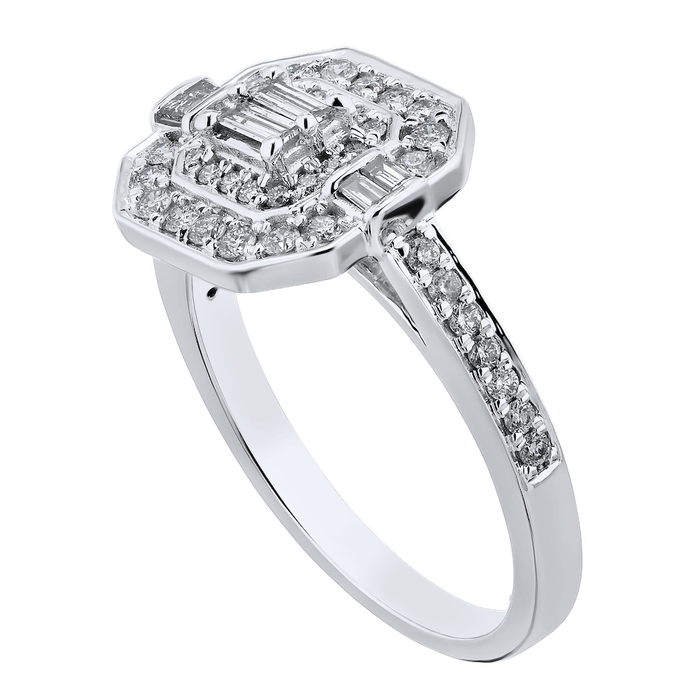 14k White Gold Ring Diamond DiaBag 0.48 Ctw Ring