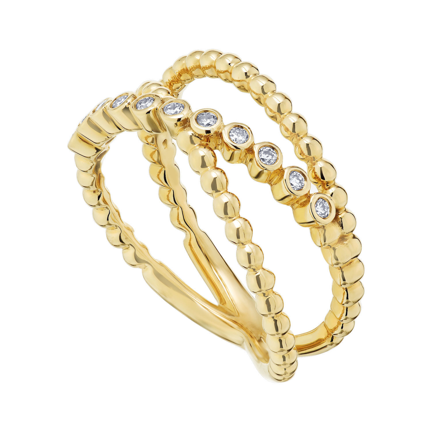 14k Yellow Gold Ring Diamond 0.10 Ctw Ring