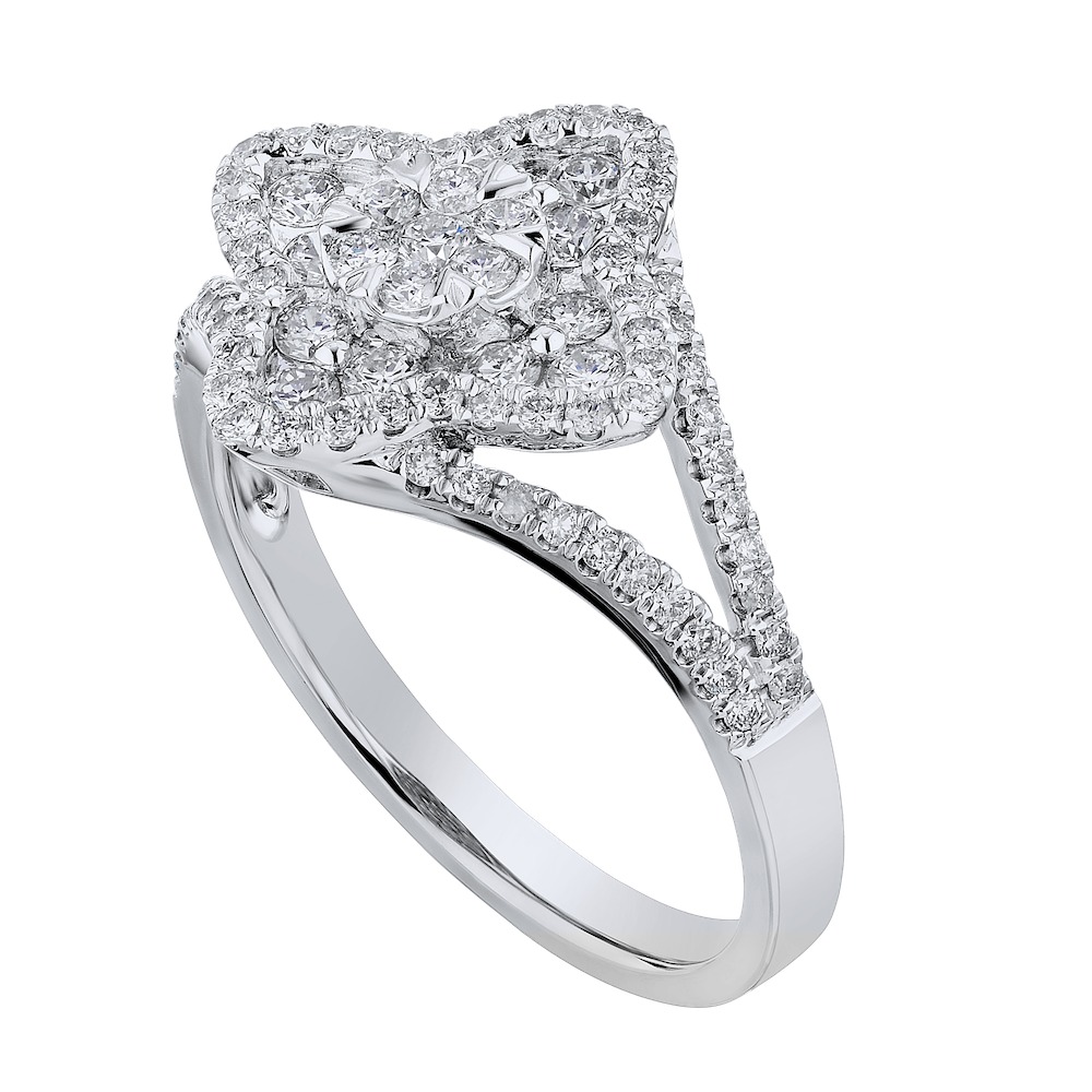 14k White Gold Ring Diamond 0.75 Ctw Ring