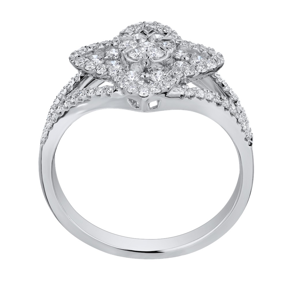 14k White Gold Ring Diamond 0.75 Ctw Ring