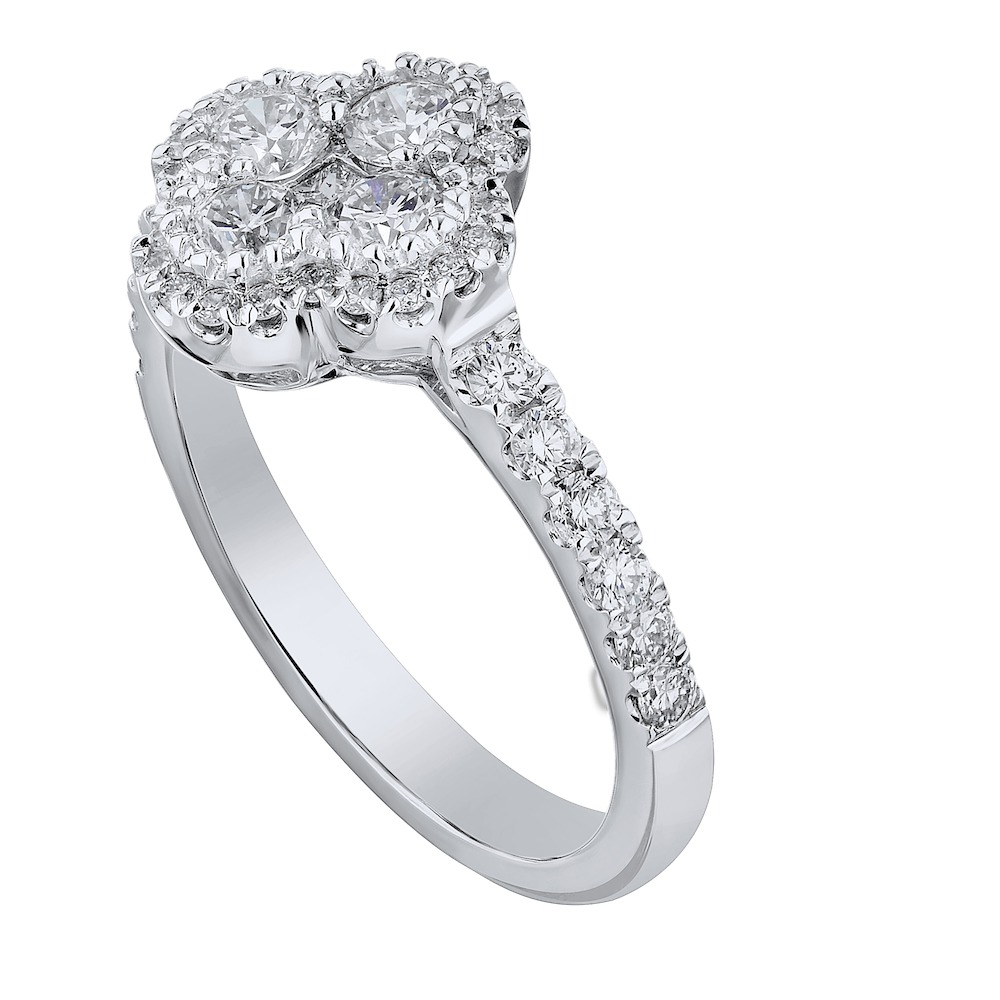 14k White Gold Ring Diamond 1.00 Ctw Ring