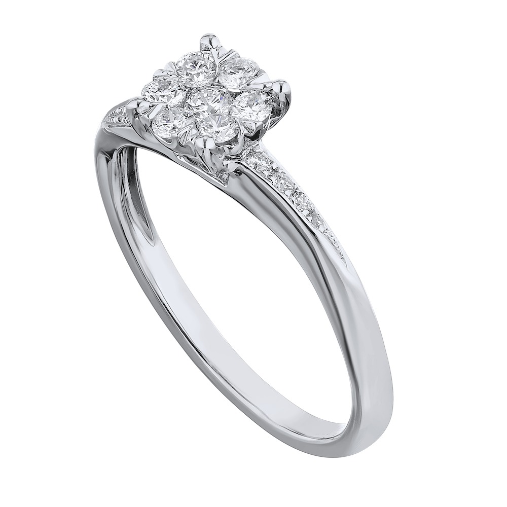14k White Gold Ring Diamond 0.33 Ctw Ring