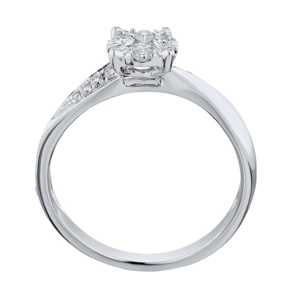 14k White Gold Ring Diamond 0.33 Ctw Ring