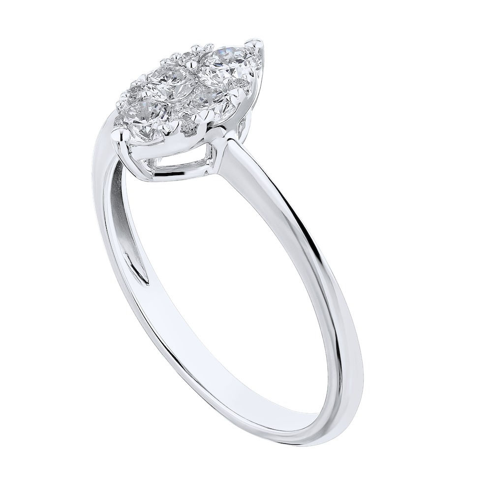 14k White Gold Ring Diamond Diamond Marquise 0.50 Ctw Ring