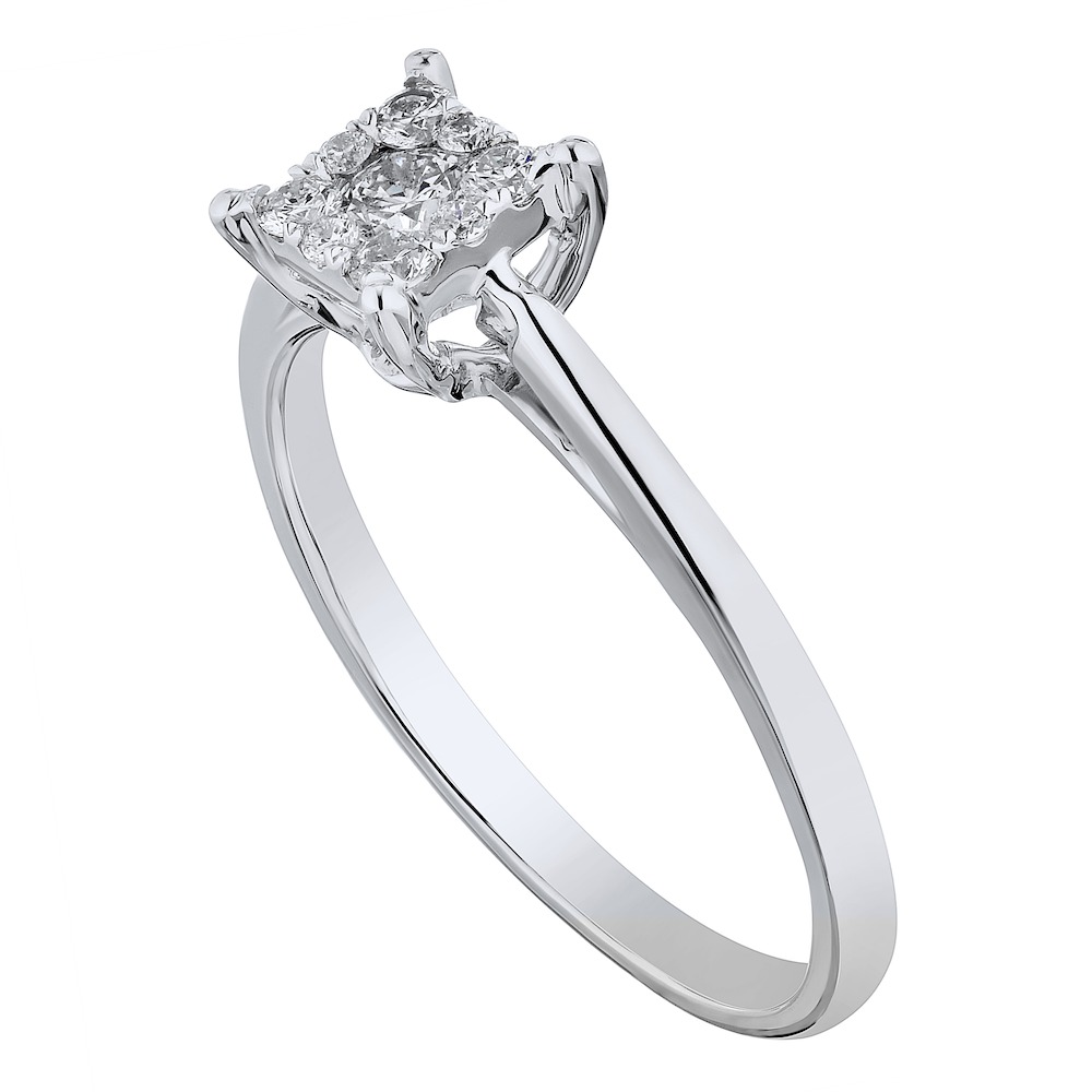 14k White Gold Ring Diamond 0.25 Ctw Ring