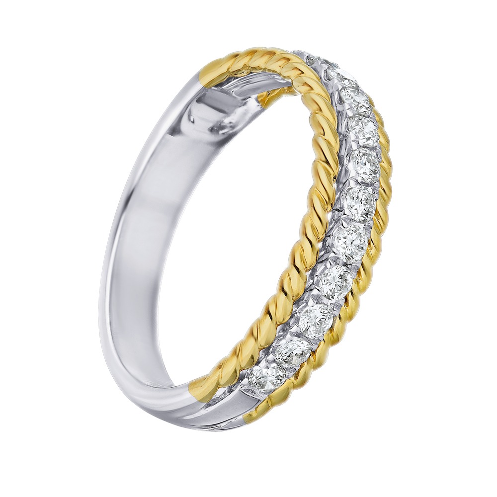 14k Two Tone Ring Diamond 0.33 Ctw Ring