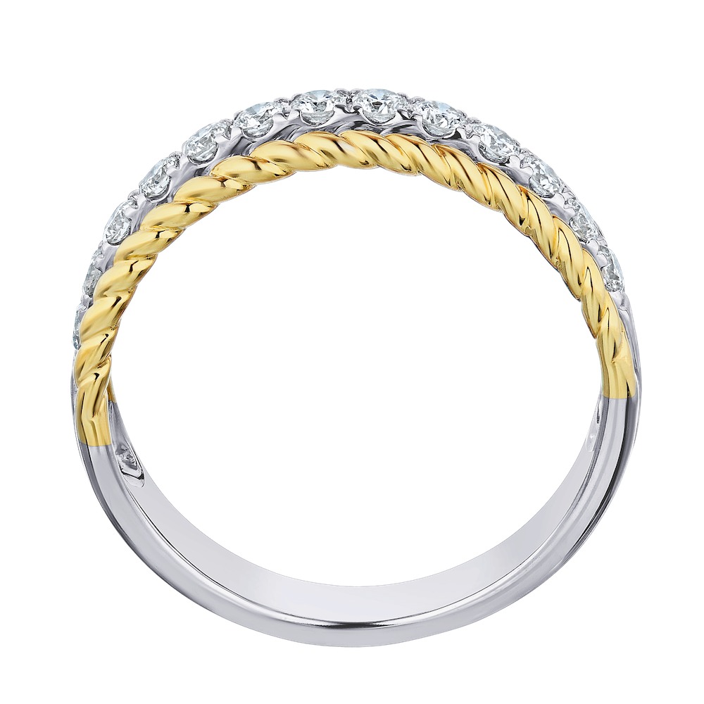 14k Two Tone Ring Diamond 0.33 Ctw Ring