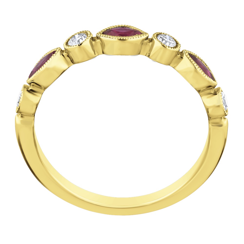 TriUnity&trade; 14K Yellow Gold Stackable Color Marquise With Round Bezel Set 0.40 Ctw