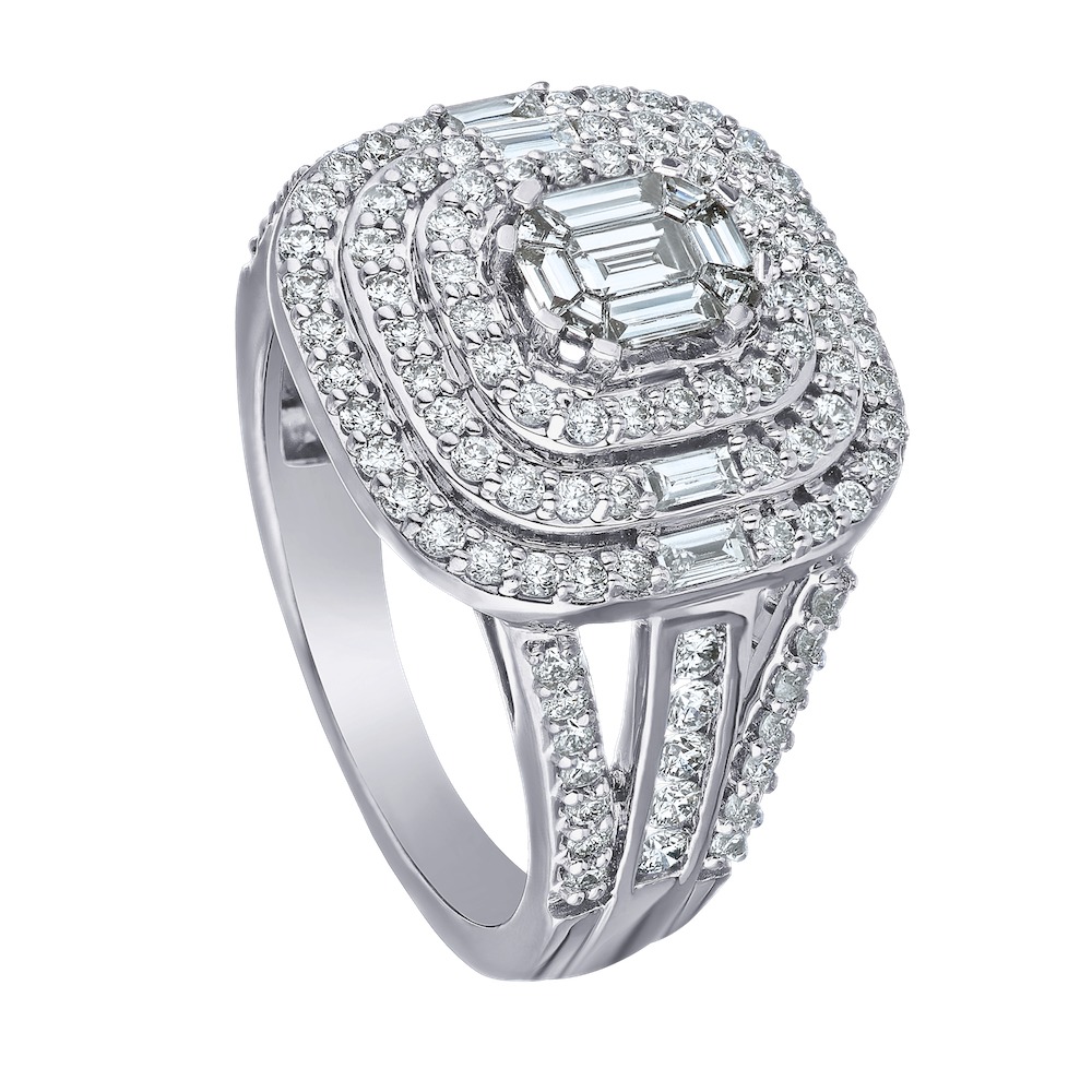 14k White Gold Ring Diamond 1.50 Ctw Ring