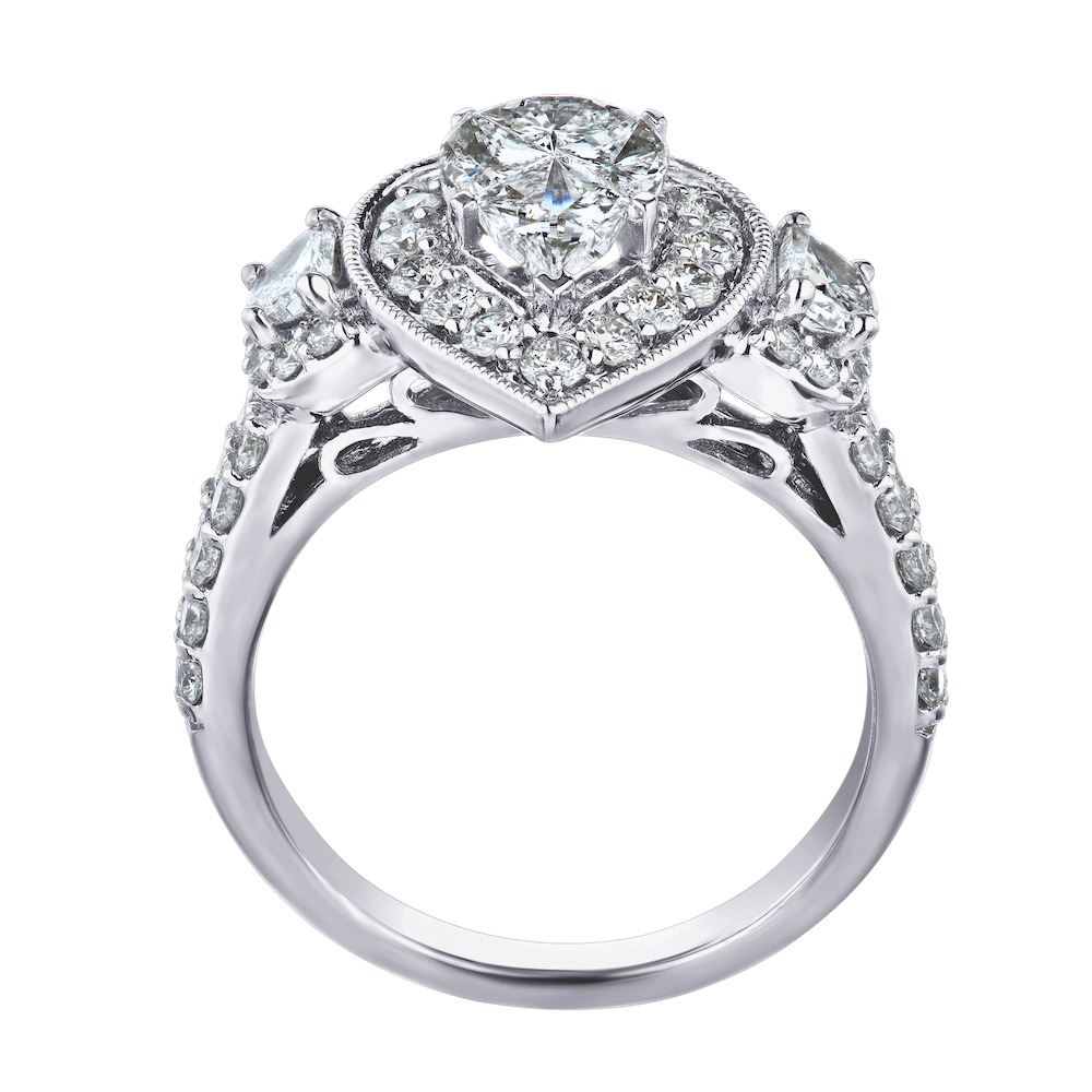 14k White Gold Ring Diamond 2.00 Ctw Ring