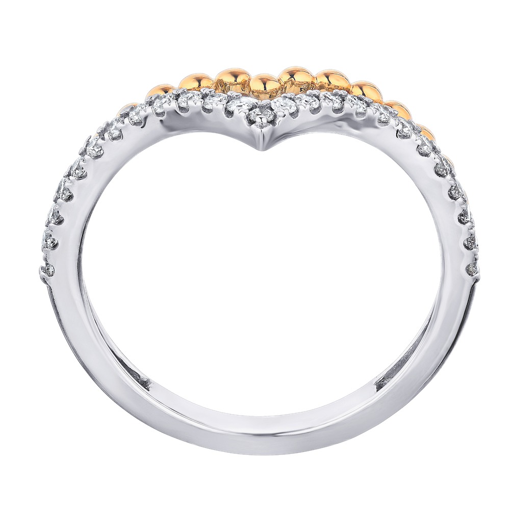 14k Two Tone Ring Diamond 0.20 Ctw Ring