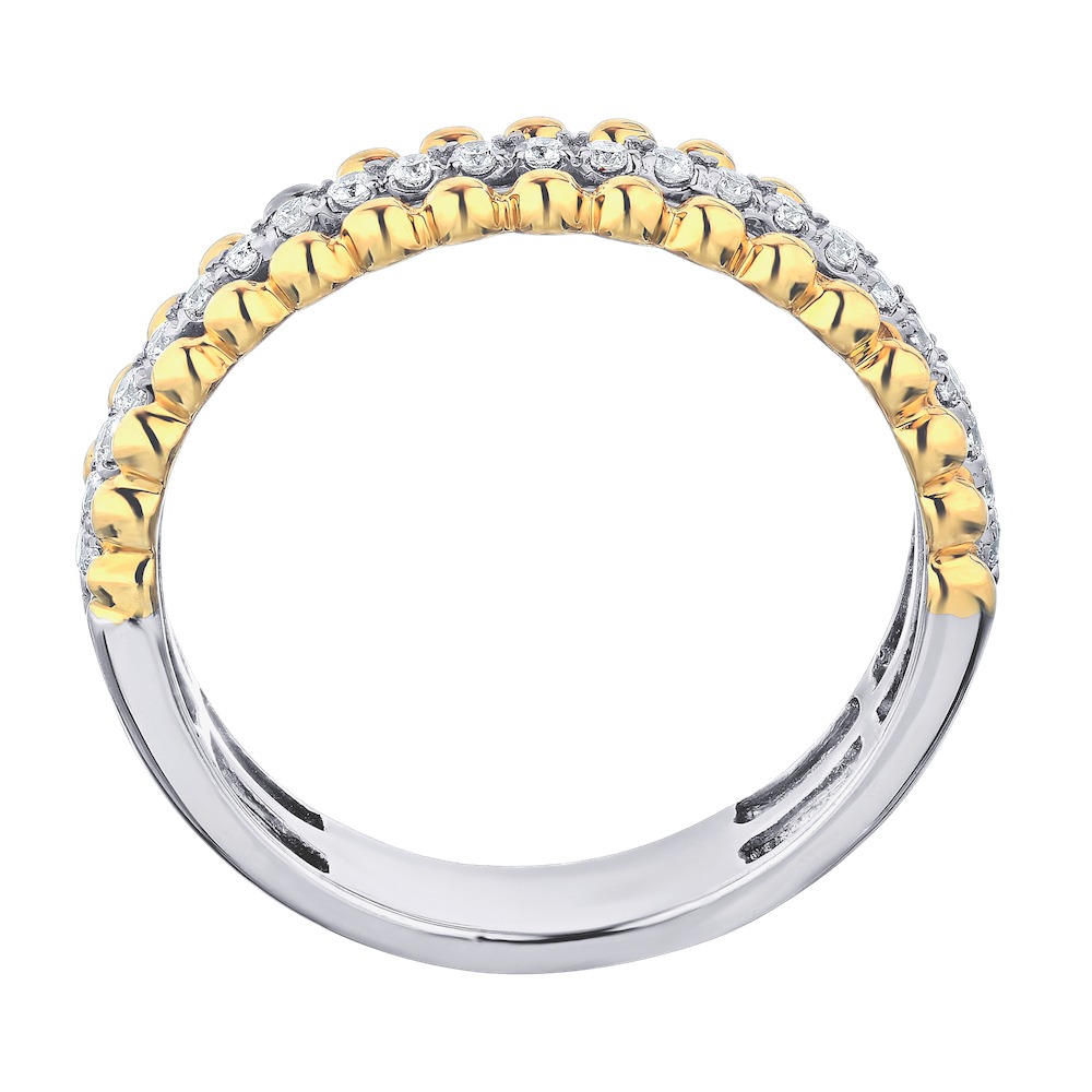 14k Two Tone Ring Diamond 0.20 Ctw Ring