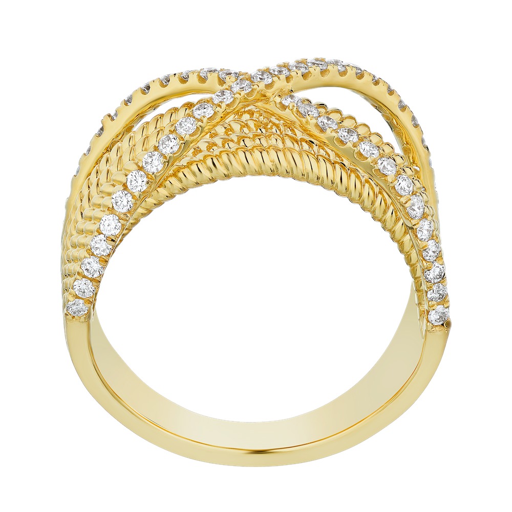 14k Yellow Gold Ring Diamond 0.40 Ctw Ring