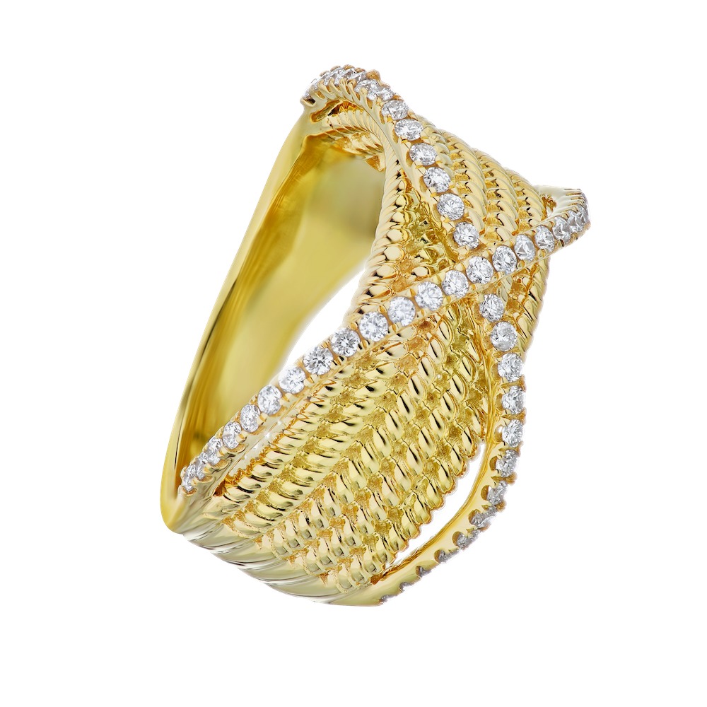 14k Yellow Gold Ring Diamond 0.40 Ctw Ring