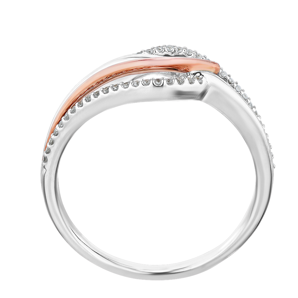 10k Two Tone Ring Diamond 0.10 Ctw Ring