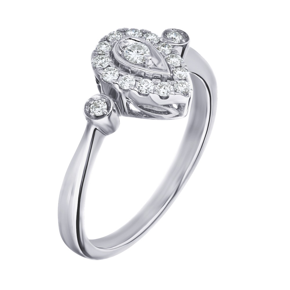 14k White Gold Ring Diamond 0.25 Ctw Ring