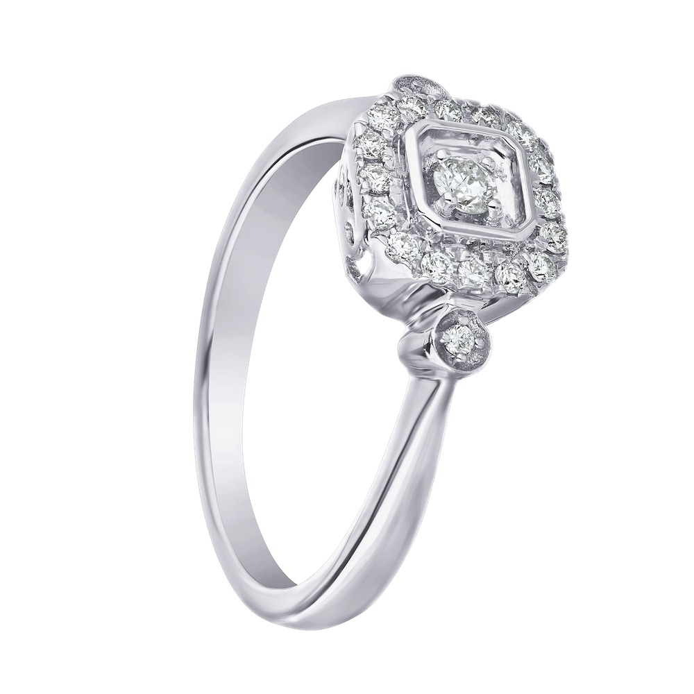 14k White Gold Ring Diamond 0.25 Ctw Ring