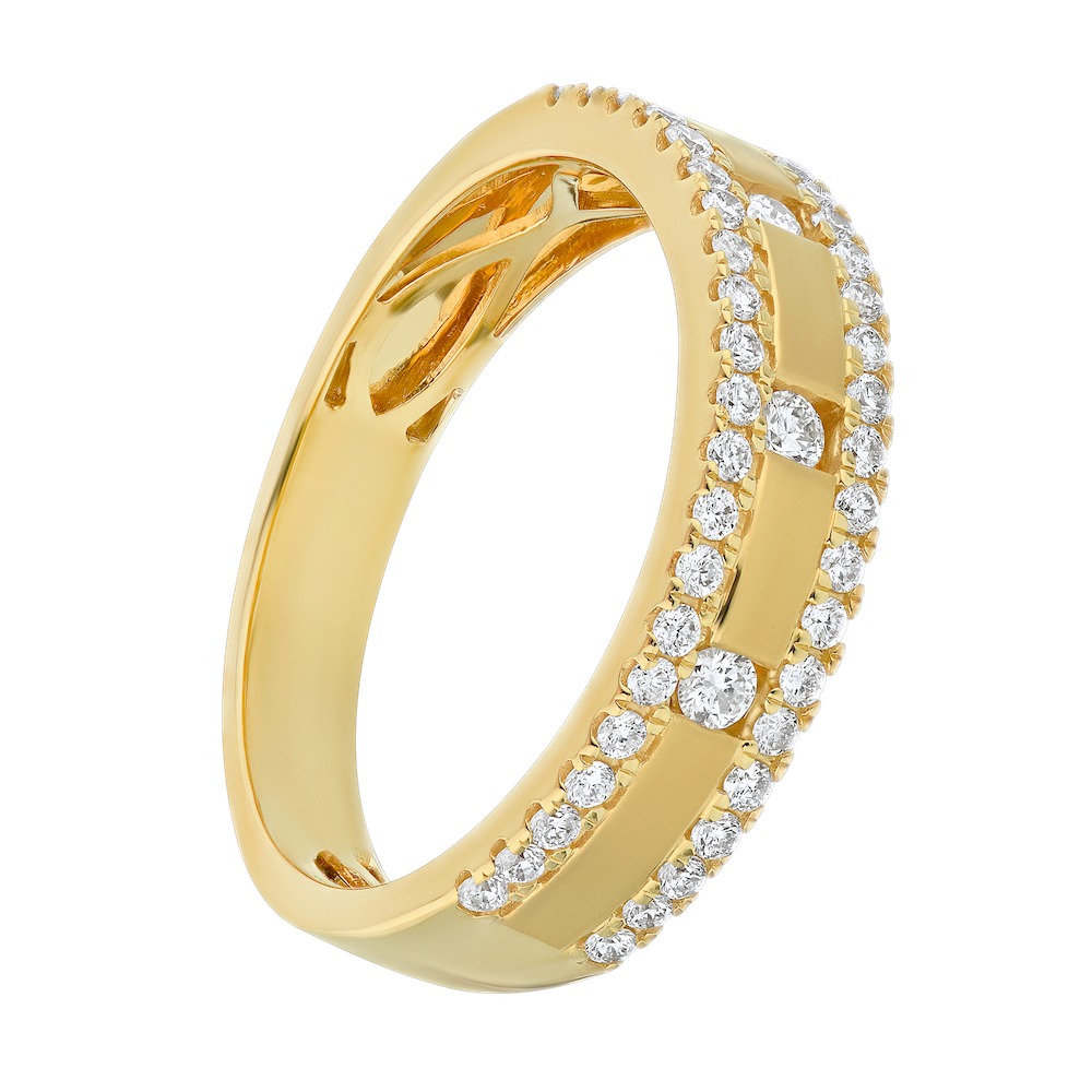 14k Yellow Gold Ring Diamond 0.40 Ctw Ring