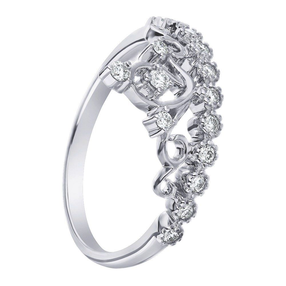 14k White Gold Ring Diamond 0.20 Ctw Ring