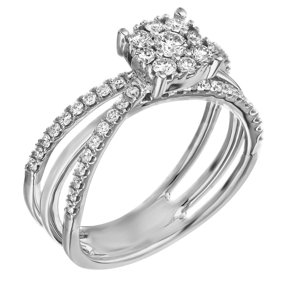 14k White Gold Ring Diamond 0.65 Ctw Ring
