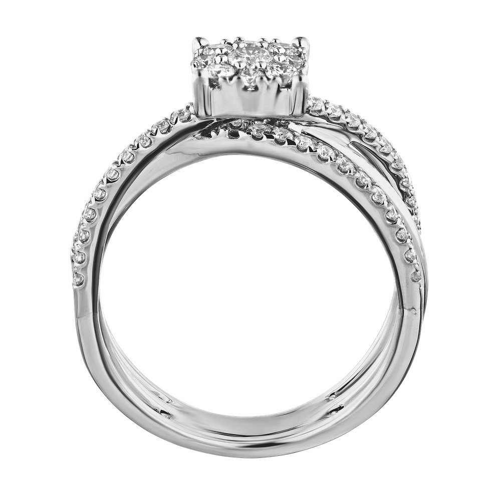 14k White Gold Ring Diamond 0.65 Ctw Ring