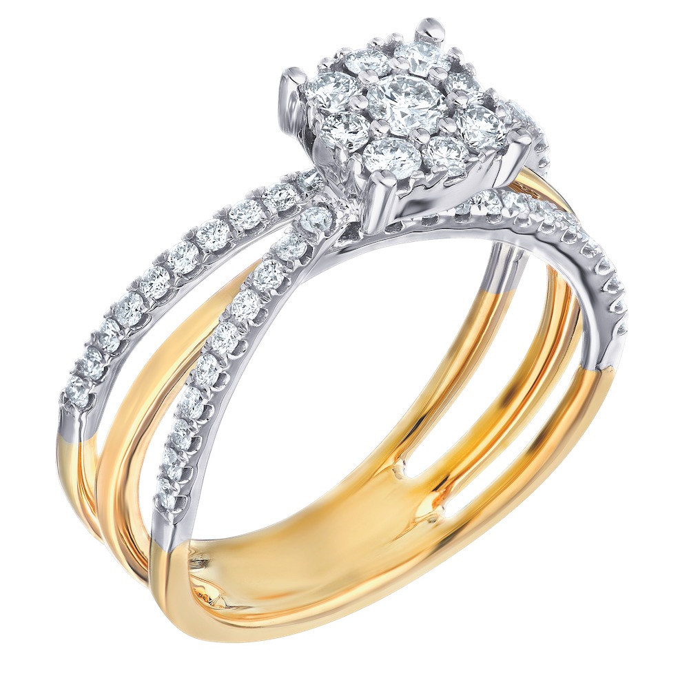 14k Two Tone Ring Diamond 0.65 Ctw Ring