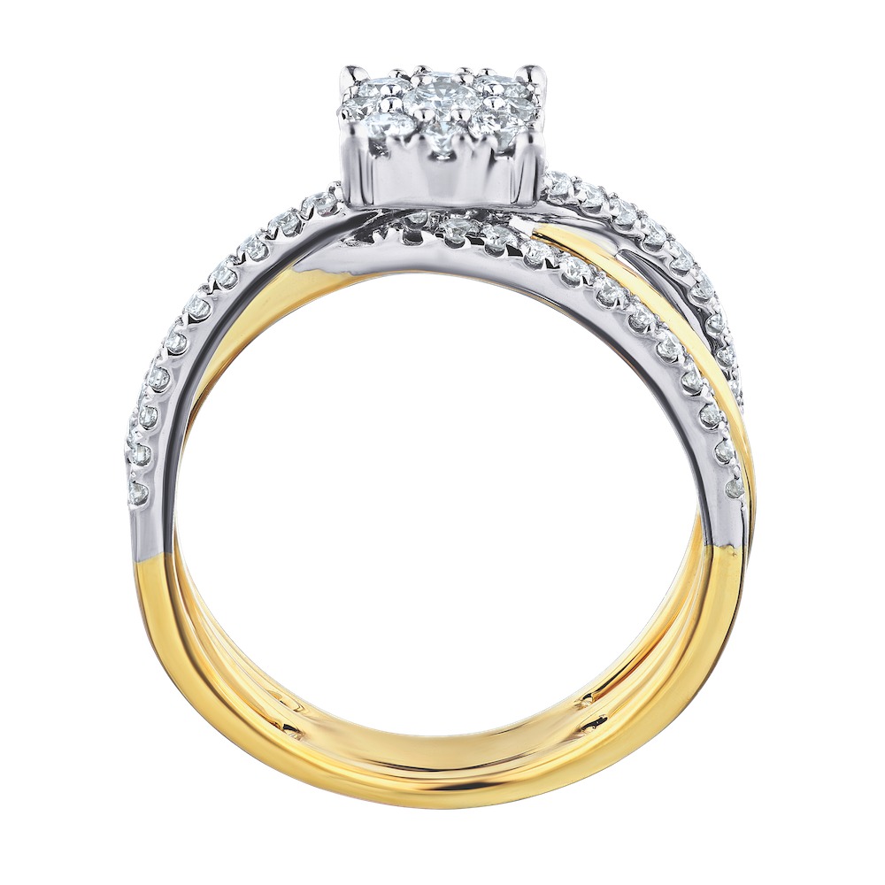 14k Two Tone Ring Diamond 0.65 Ctw Ring