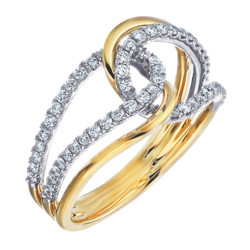14k Two Tone Ring Diamond 0.50 Ctw Ring