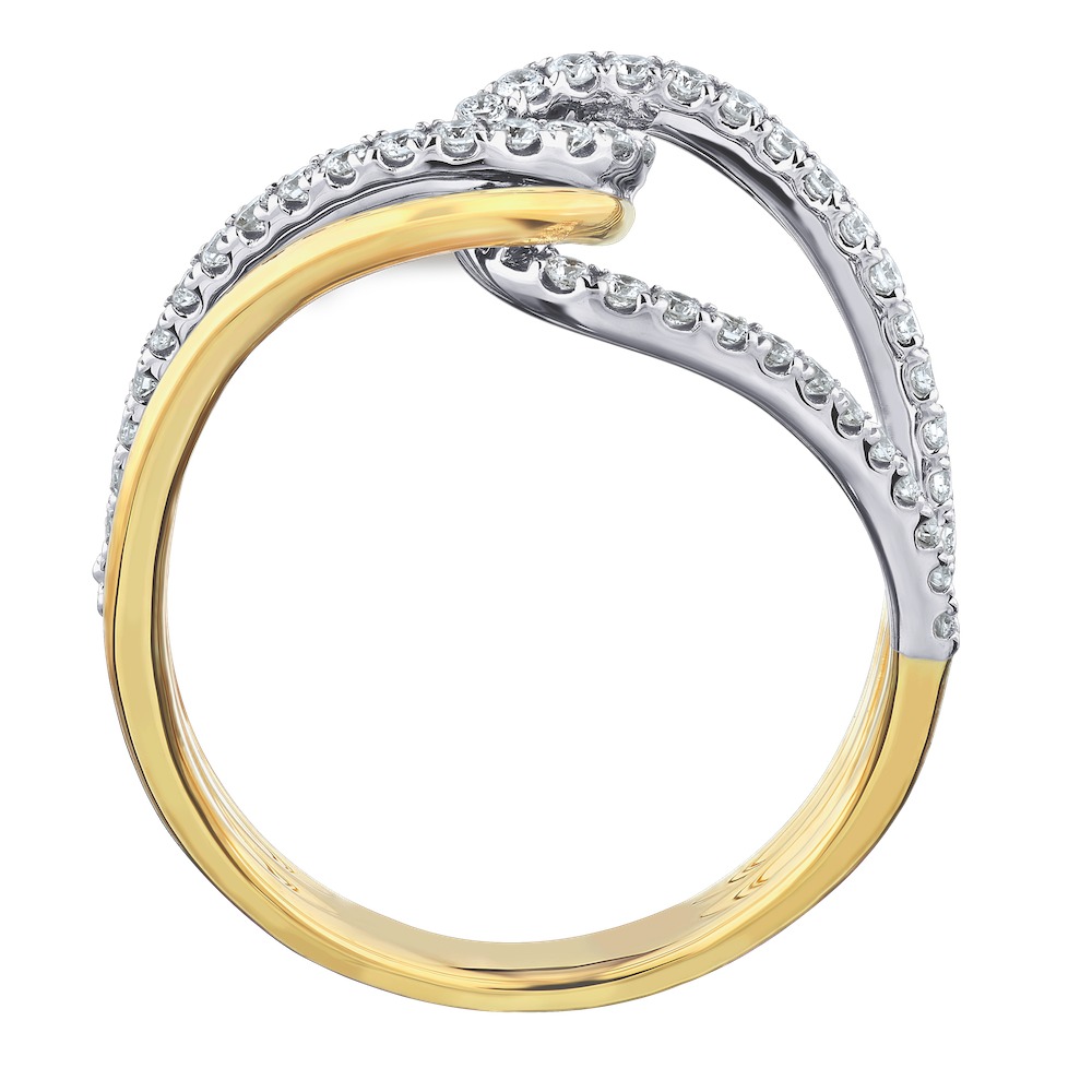 14k Two Tone Ring Diamond 0.50 Ctw Ring