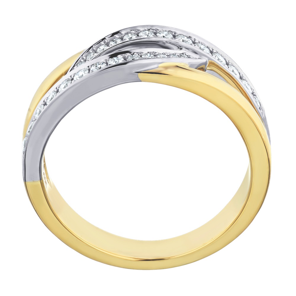 14k Two Tone Ring Diamond 0.25 Ctw Ring