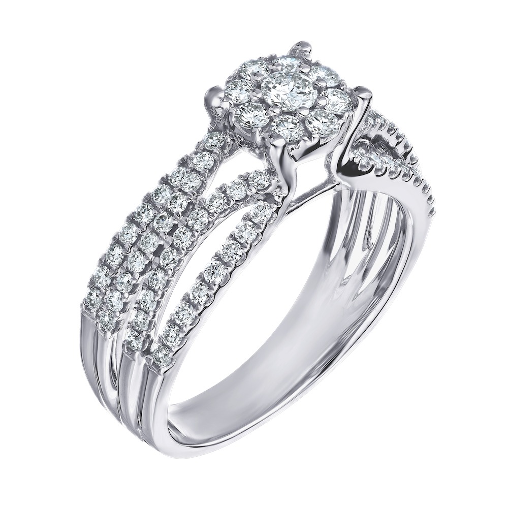 14k White Gold Ring Diamond 0.75 Ctw Ring
