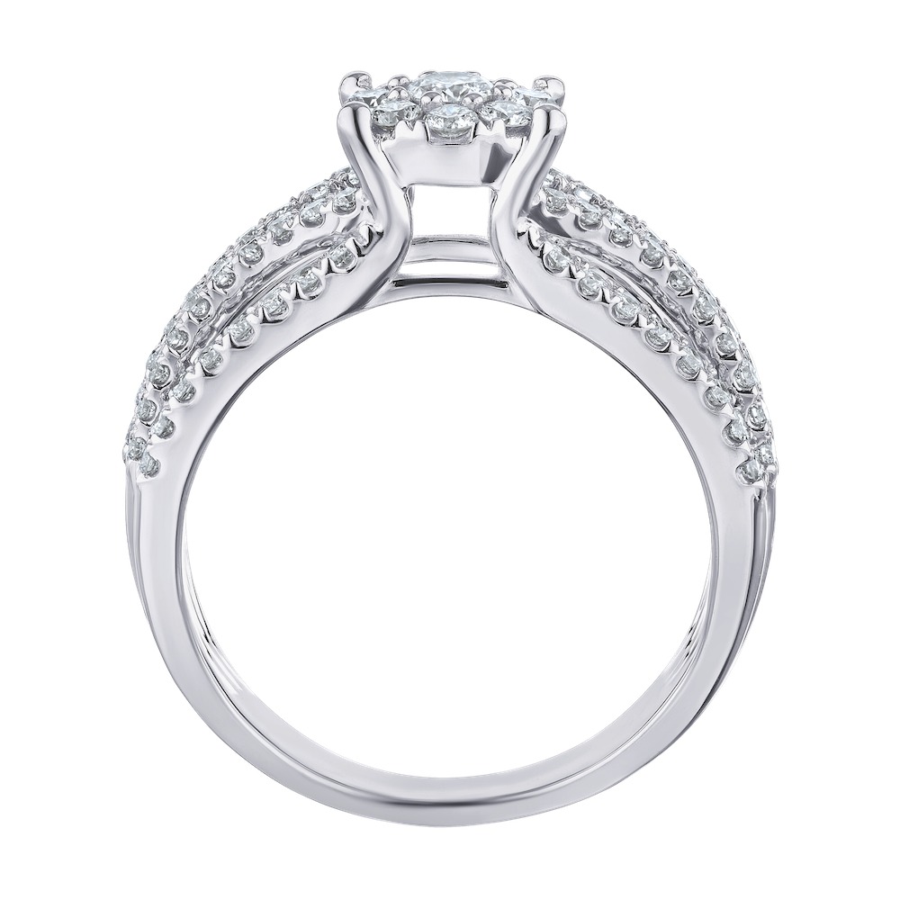 14k White Gold Ring Diamond 0.75 Ctw Ring